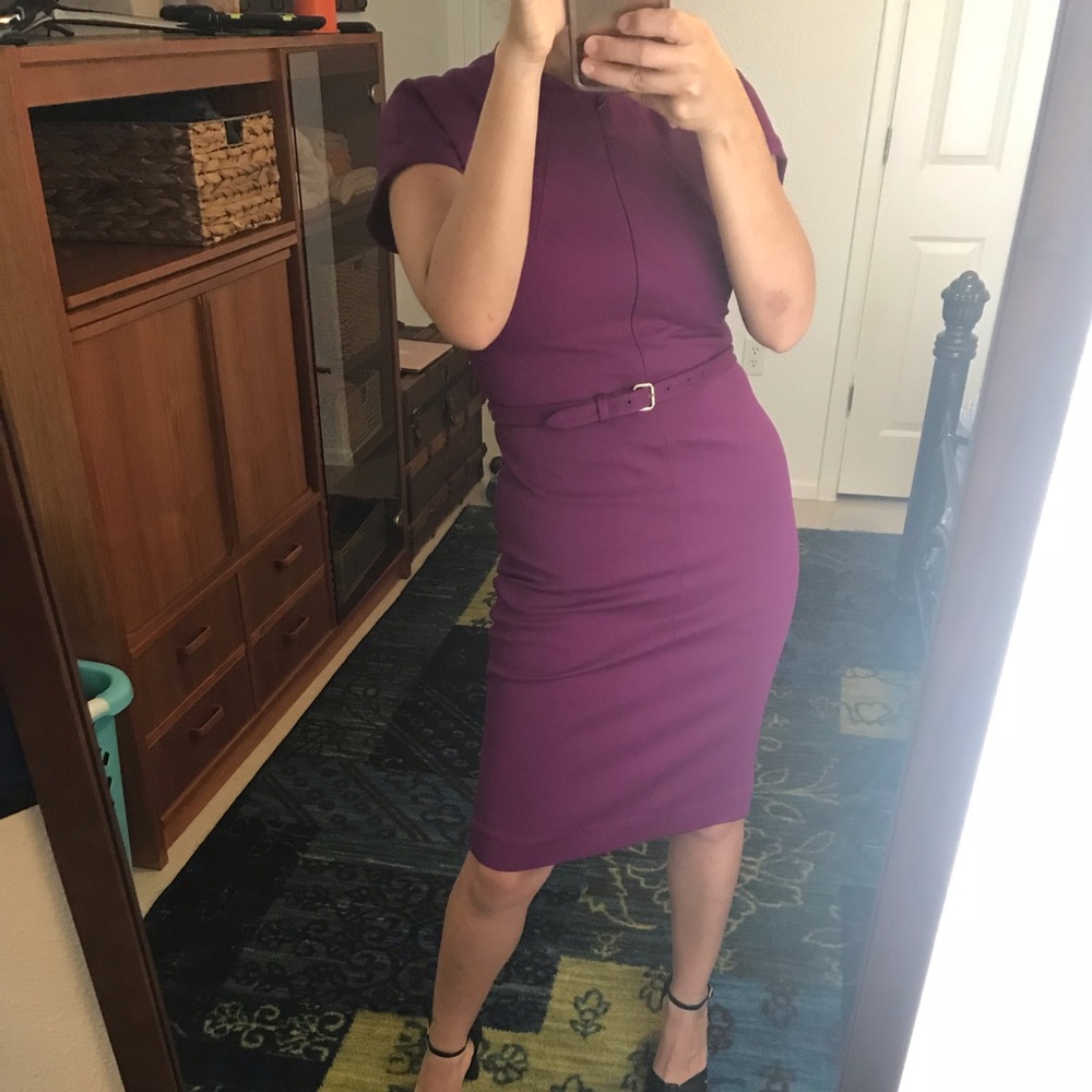 Diane von furstenberg dark magenta bodycon dress